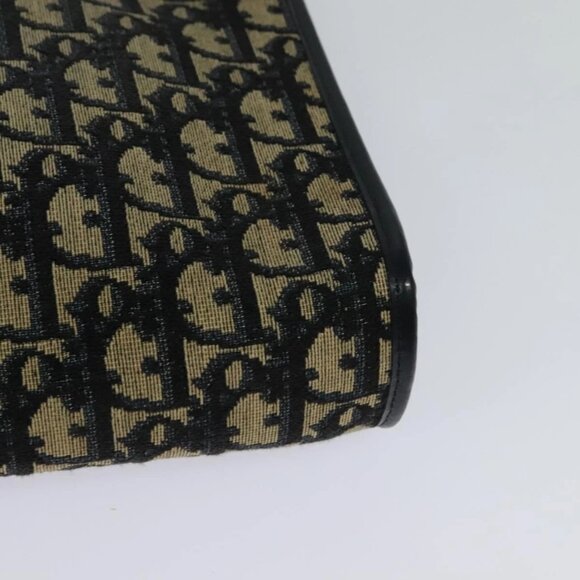 Christian Dior Trotter Canvas Shoulder Bag Navy Gold Auth 120603 - Picture 13 of 16